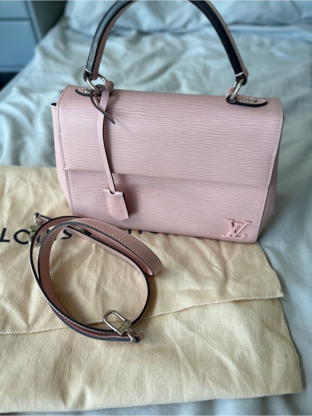 Louis Vuitton Soft Pink Epi Leather Satchel with Top Handle